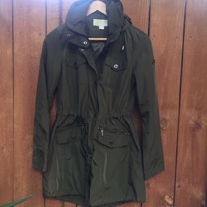 MICHAEL Michael Kors Rain Jacket Anorak Coat Green